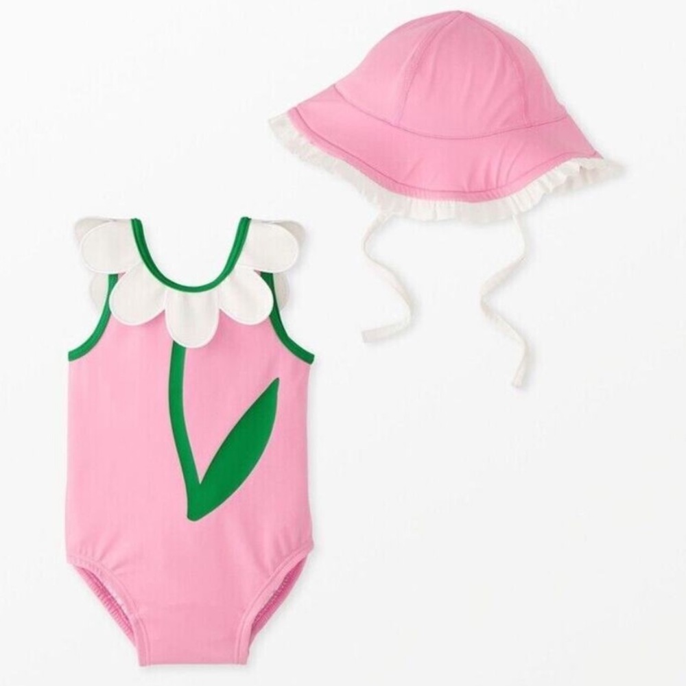 Baby Strawberry Swim Suit & Floppy Sun Hat Set (size 6-12 months!)